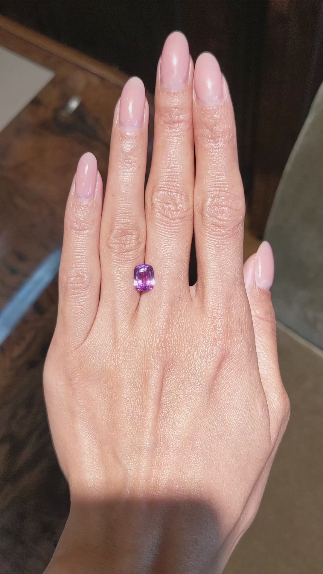 2.11 Ct. Pink Sapphire from Ceylon (Sri Lanka) Size Video