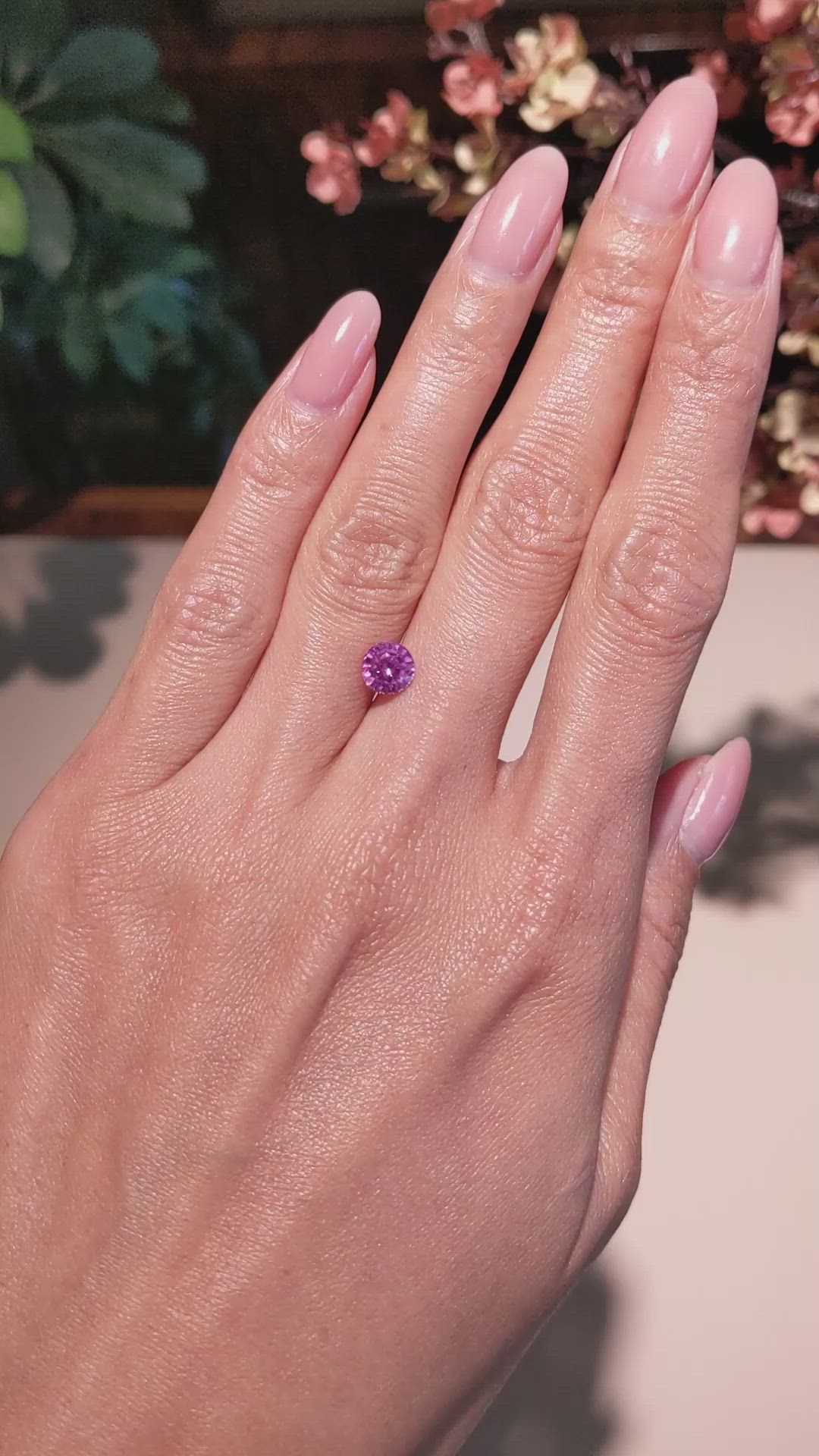 1.25 Ct. Purplish Pink Sapphire from Madagascar Size Video