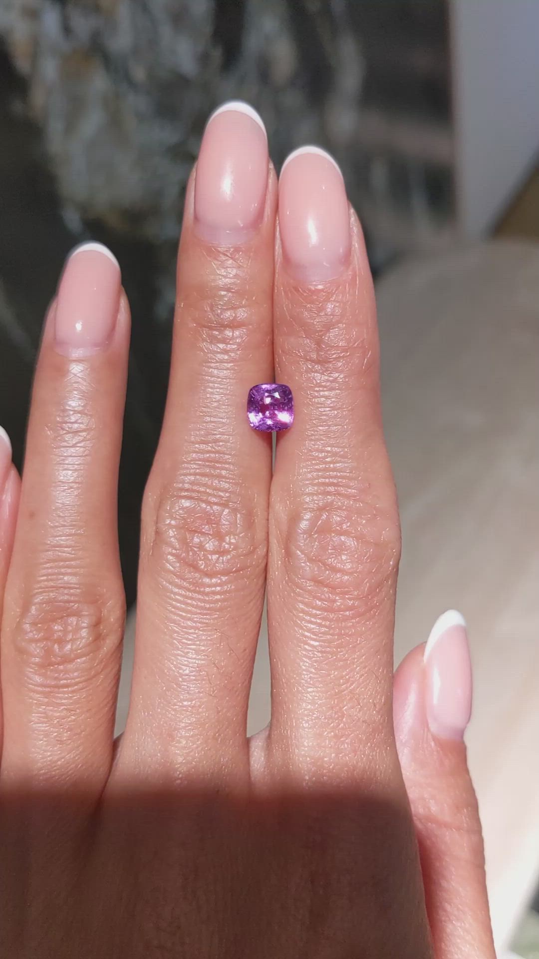 1.39 Ct. Purplish Pink Sapphire from Ceylon (Sri Lanka) Size Video