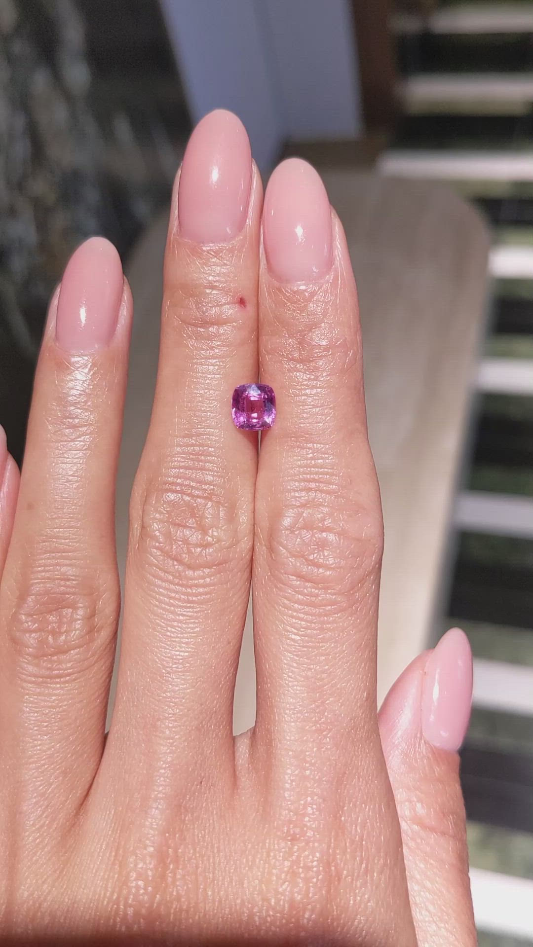 1.26 Ct. Pink Sapphire from Ceylon (Sri Lanka) Size Video