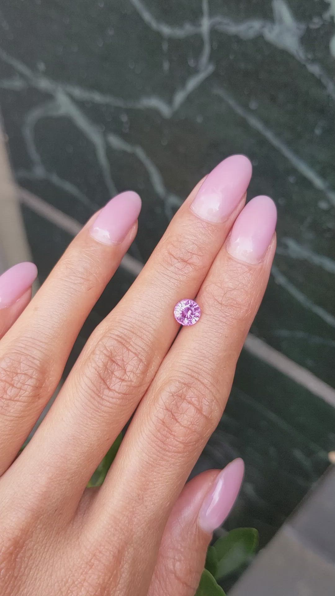 1.05 Ct. Pinkish Purple Sapphire from Ceylon (Sri Lanka) Size Video