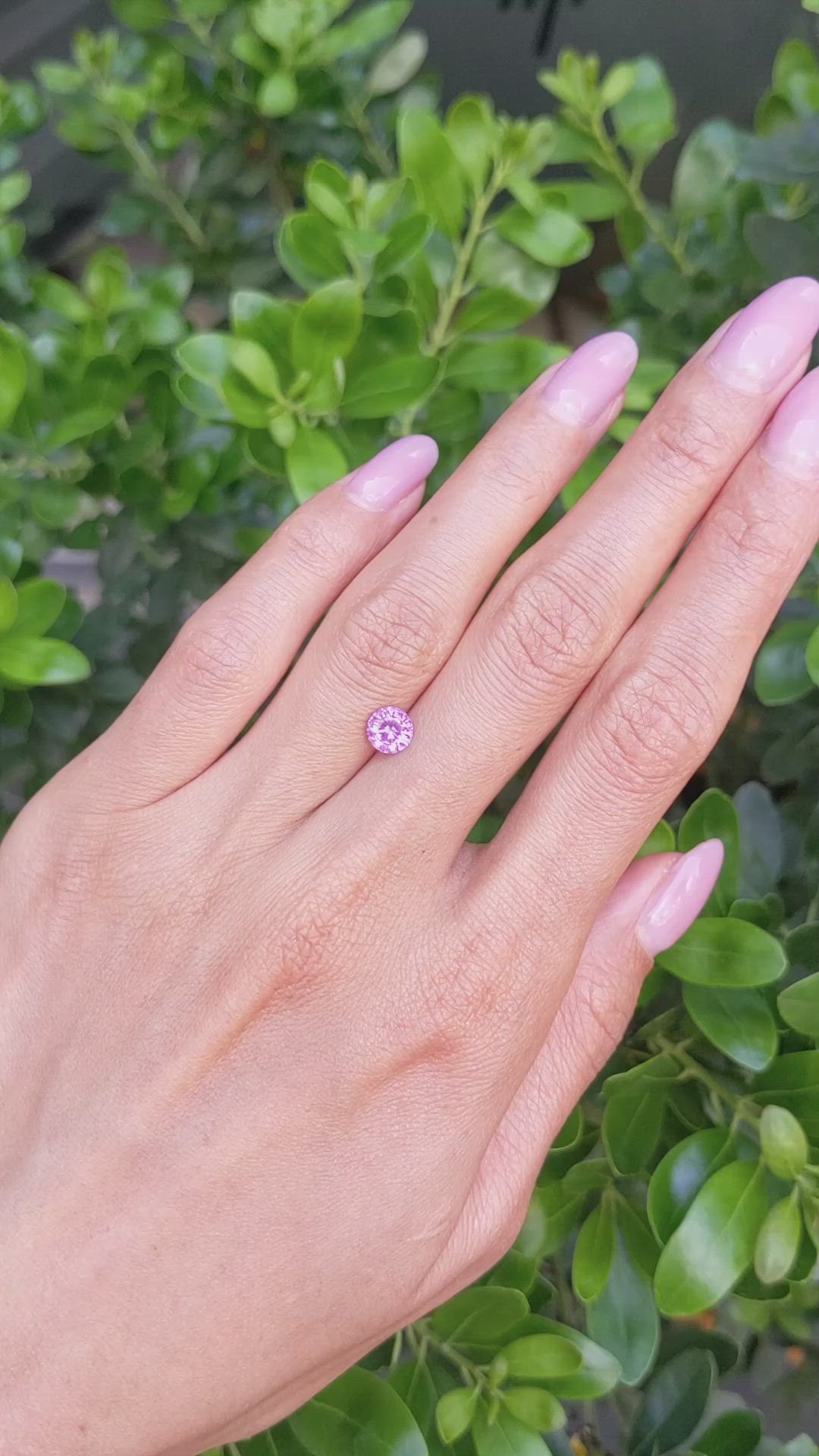 1.05 Ct. Pinkish Purple Sapphire from Ceylon (Sri Lanka) Size Video