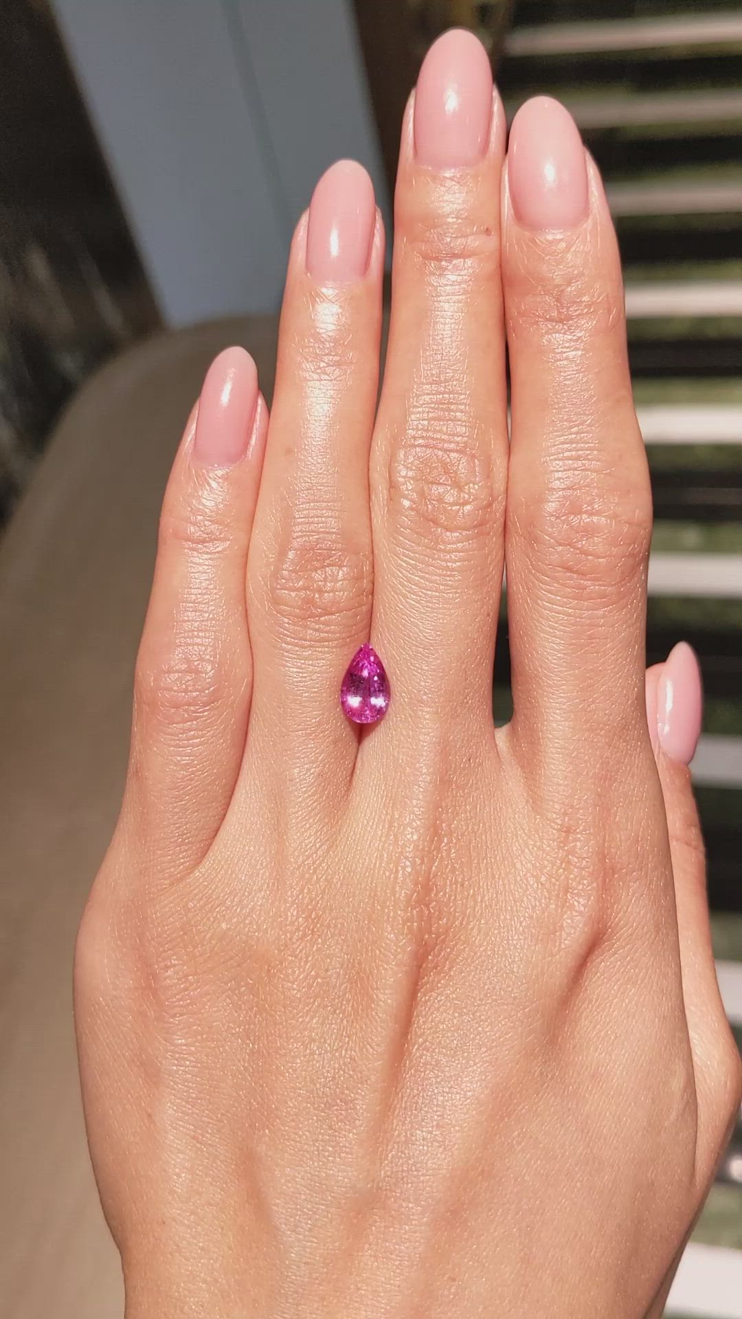 1.66 Ct. Pink Sapphire from Ceylon (Sri Lanka) Size Video