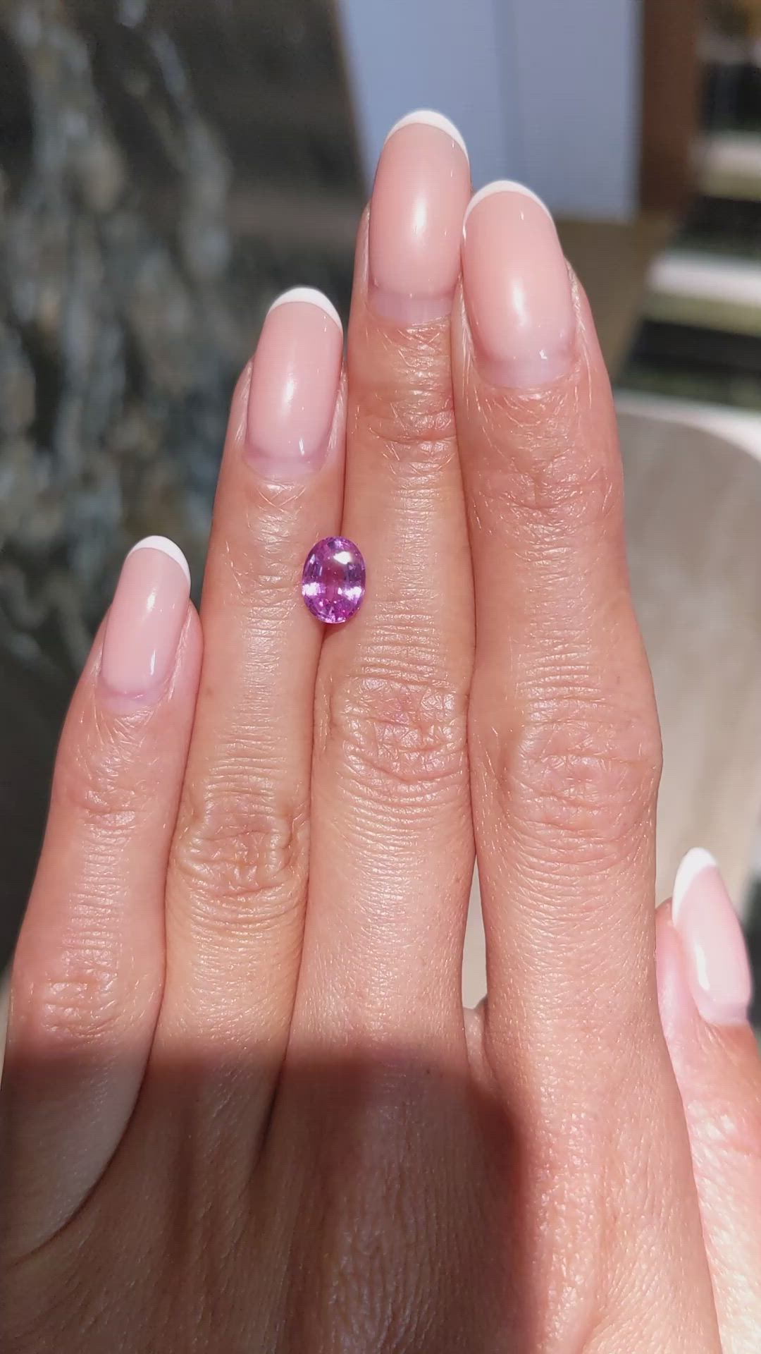 1.41 Ct. Purplish Pink Sapphire from Ceylon (Sri Lanka) Size Video