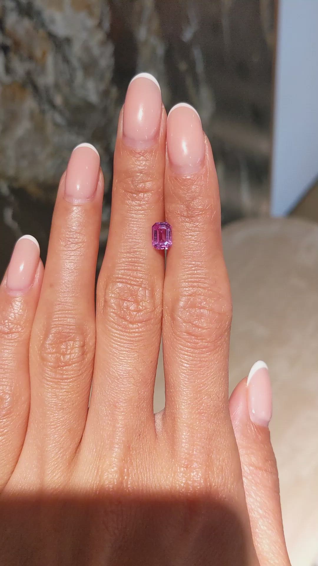 1.06 Ct. Pink Sapphire from Ceylon (Sri Lanka) Size Video