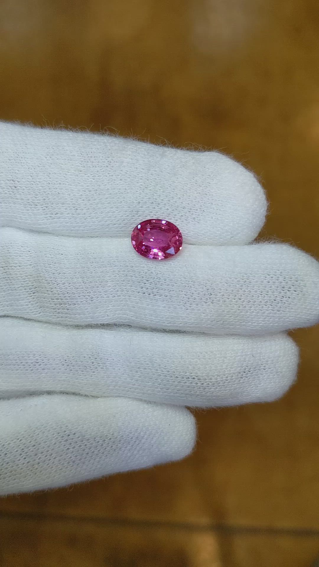 1.67 Ct. Pink Sapphire from Ceylon (Sri Lanka) Size Video