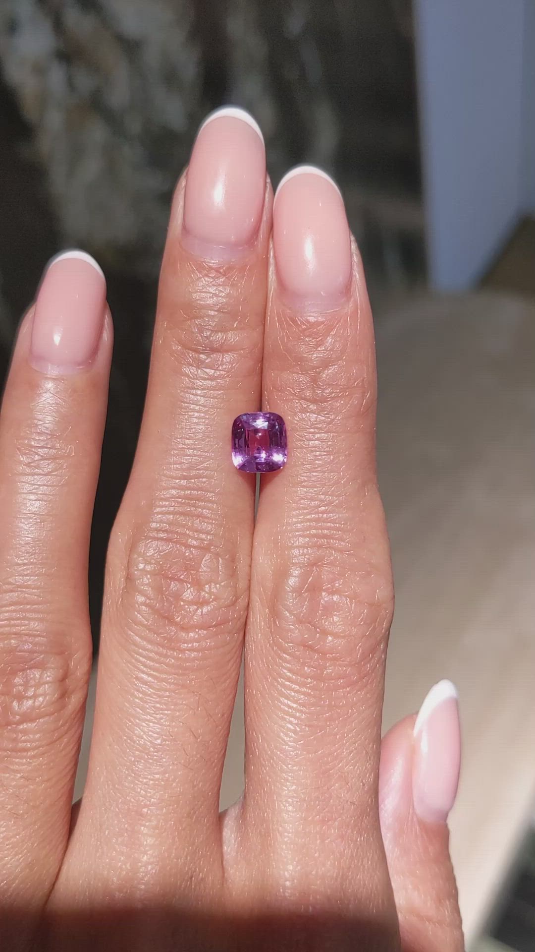 1.58 Ct. Purplish Pink Sapphire from Madagascar Size Video