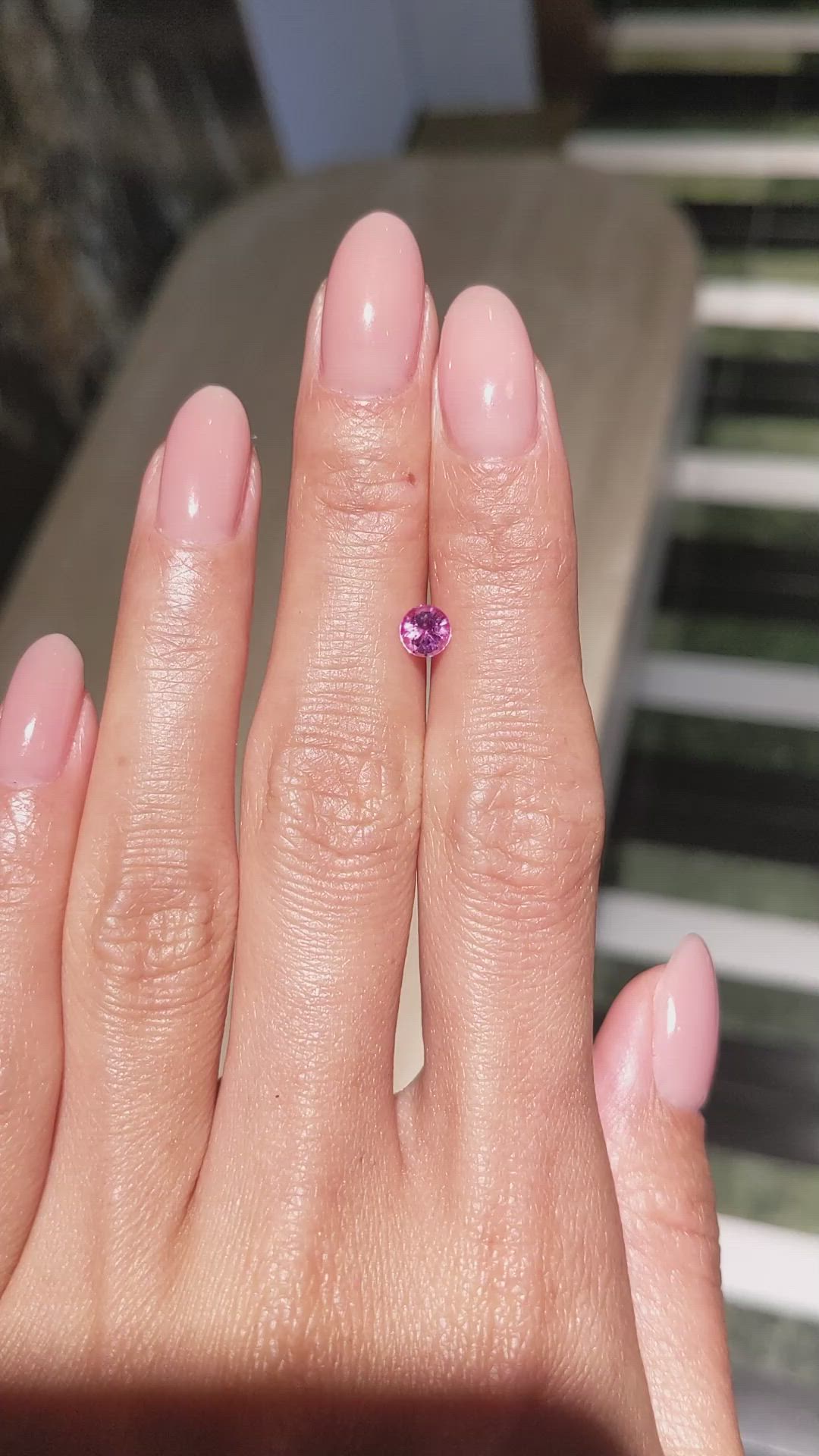 0.56 Ct. Pink Sapphire from Ceylon (Sri Lanka) Size Video