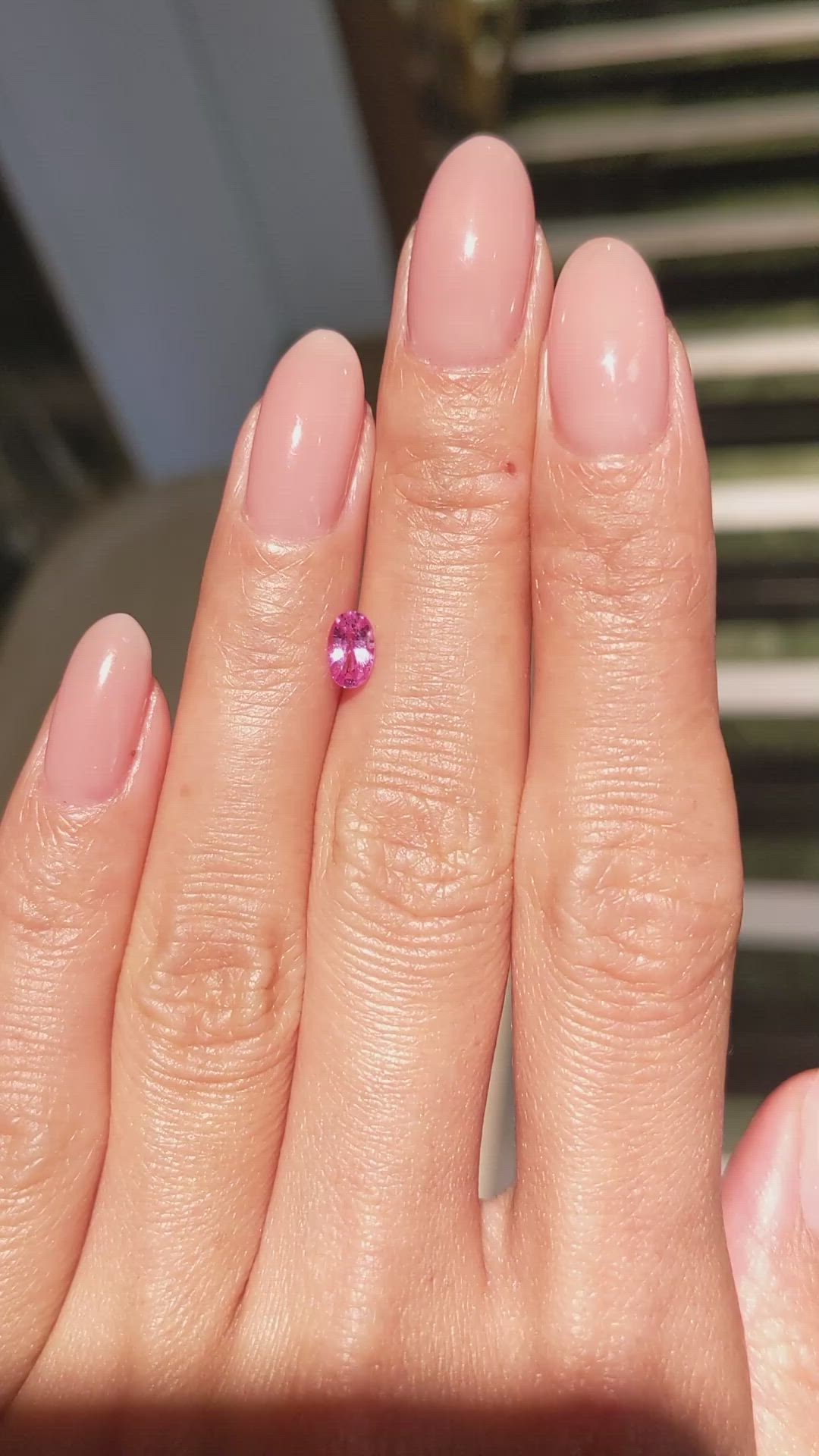 0.53 Ct. Pink Sapphire from Ceylon (Sri Lanka) Size Video