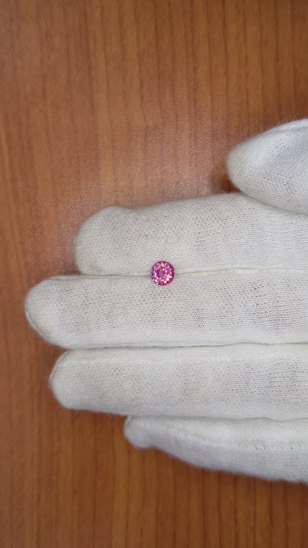 0.72 Ct. Pink Sapphire from Ceylon (Sri Lanka) Size Video