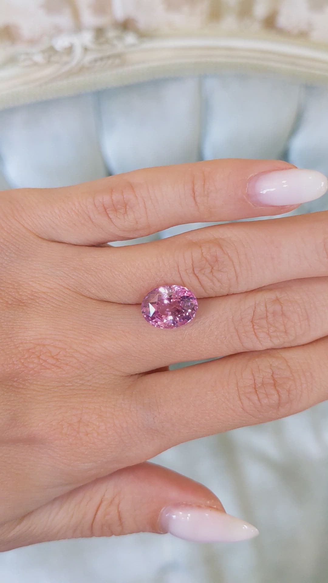 6.15 Ct. Pink Sapphire from Ceylon (Sri Lanka) Size Video