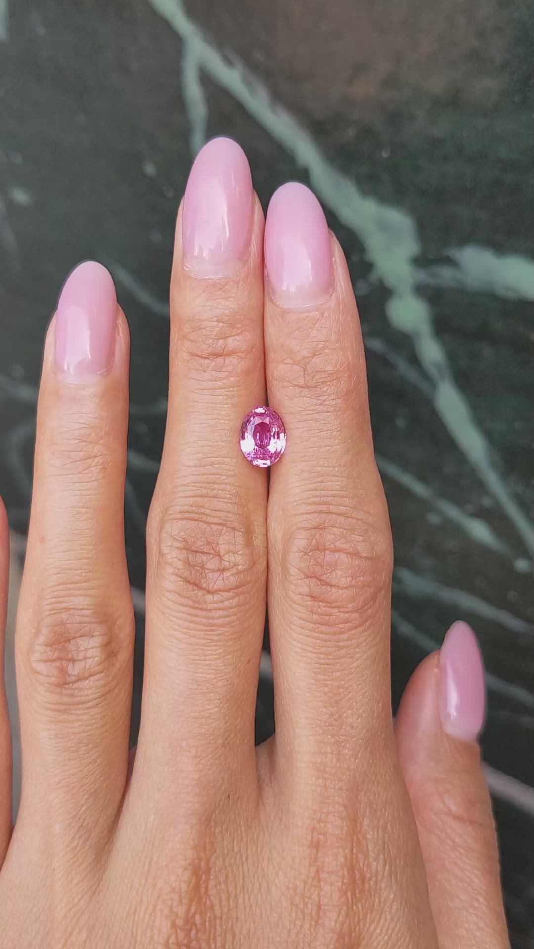 1.62 Ct. Pink Sapphire from Ceylon (Sri Lanka) Size Video