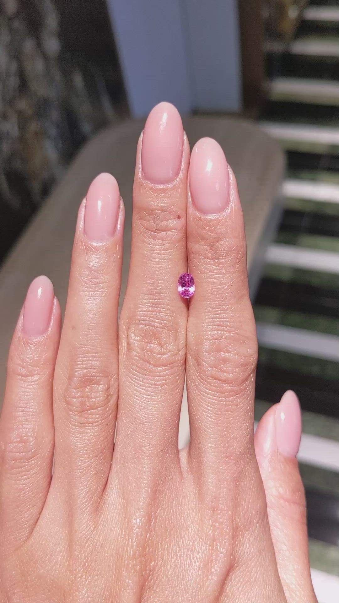 0.76 Ct. Pink Sapphire from Ceylon (Sri Lanka) Size Video