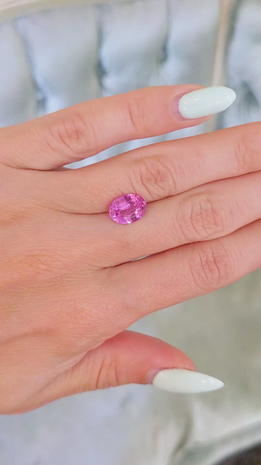 2.90 Ct. Pink Sapphire from Ceylon (Sri Lanka) Size Video