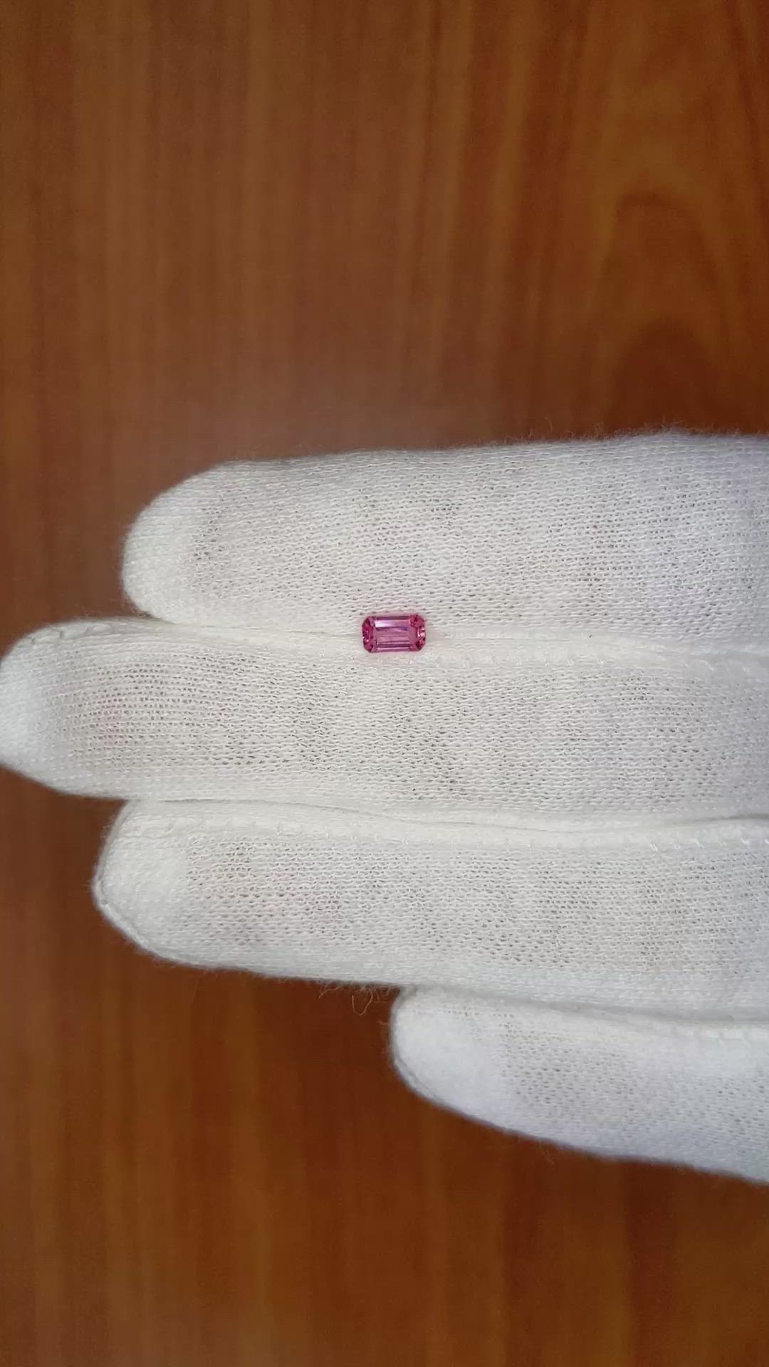 0.49 Ct. Pink Sapphire from Ceylon (Sri Lanka) Size Video