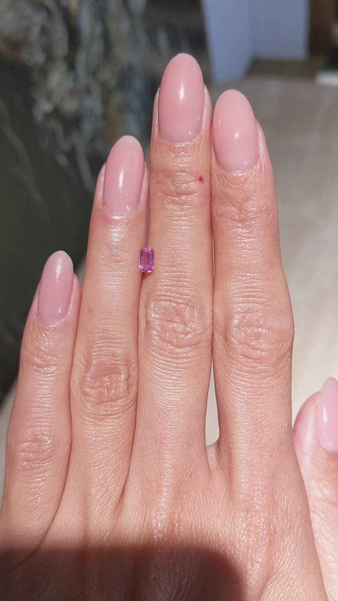 0.49 Ct. Pink Sapphire from Ceylon (Sri Lanka) Size Video