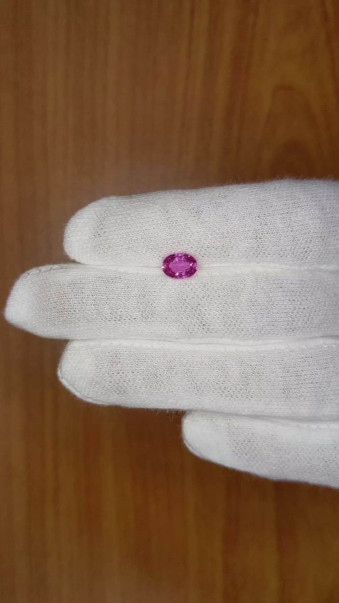 1.12 Ct. Pink Sapphire from Ceylon (Sri Lanka) Size Video