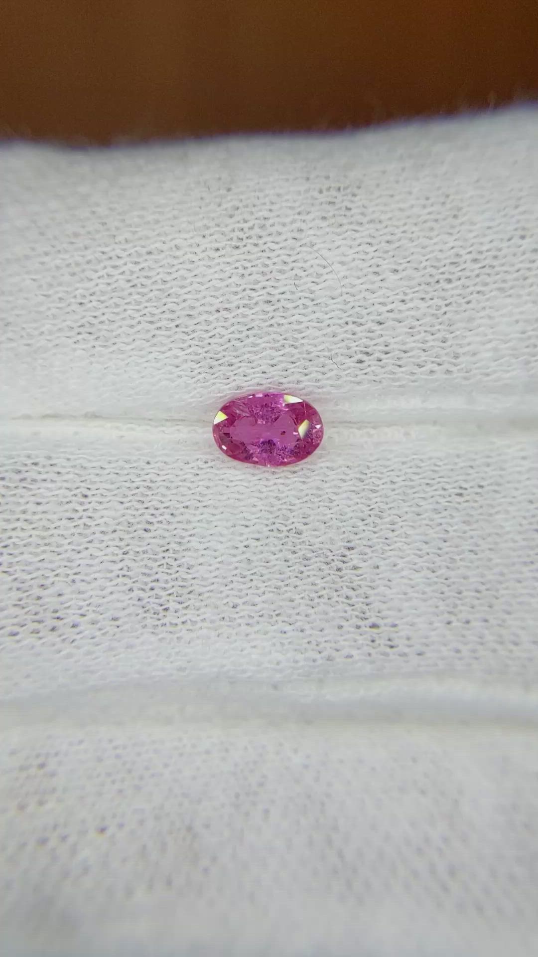 0.61 Ct. Pink Sapphire from Ceylon (Sri Lanka) Size Video