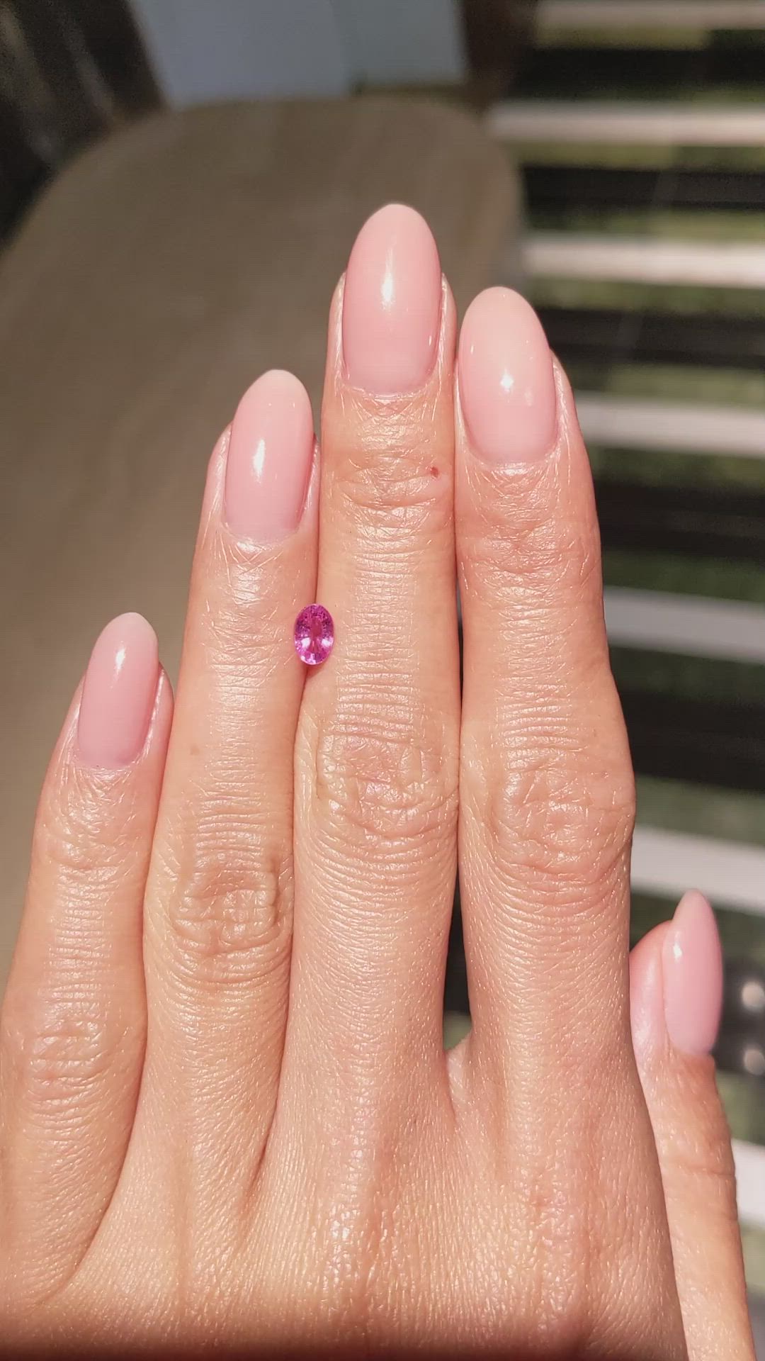 0.61 Ct. Pink Sapphire from Ceylon (Sri Lanka) Size Video