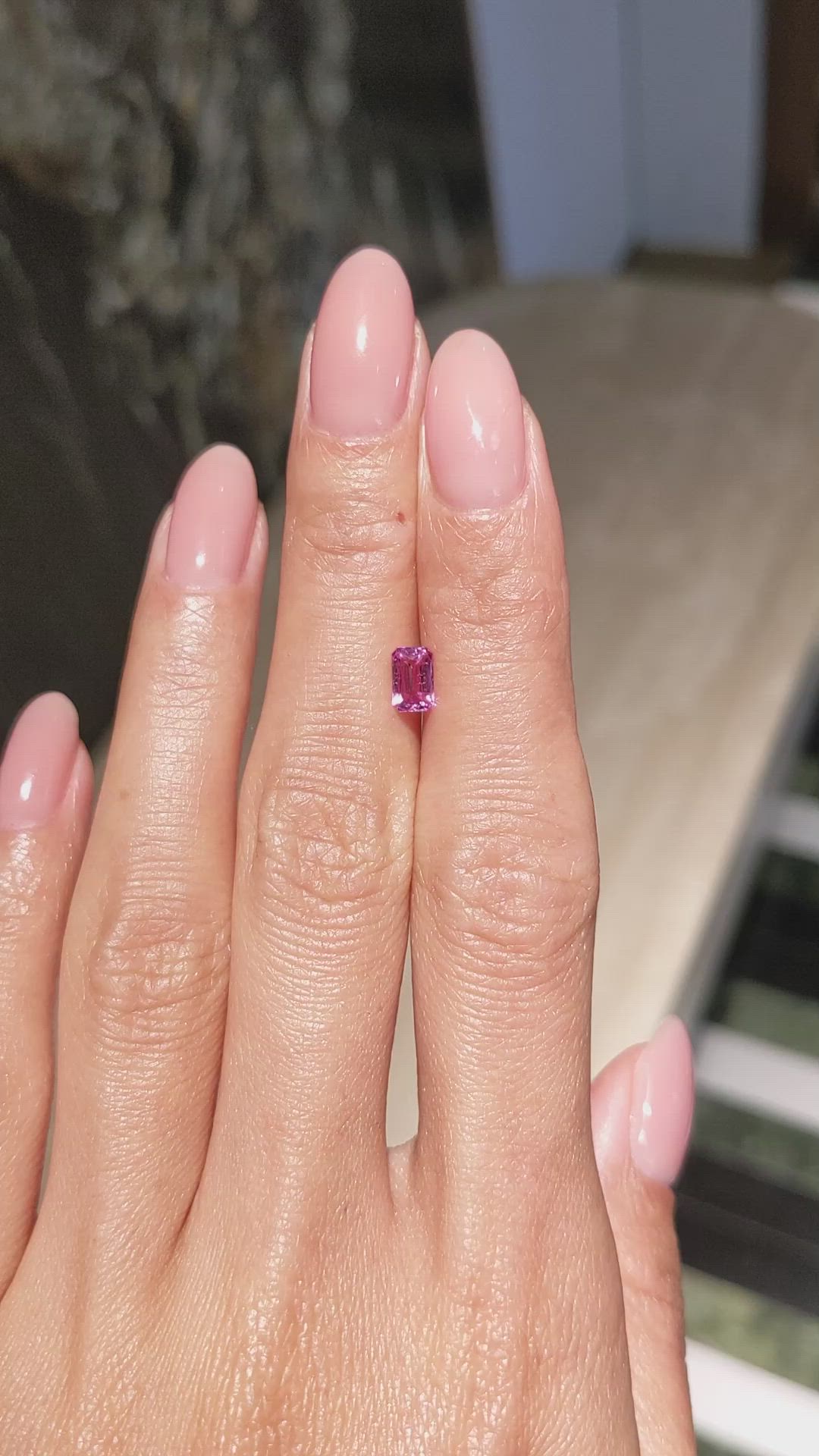 0.68 Ct. Pink Sapphire from Ceylon (Sri Lanka) Size Video