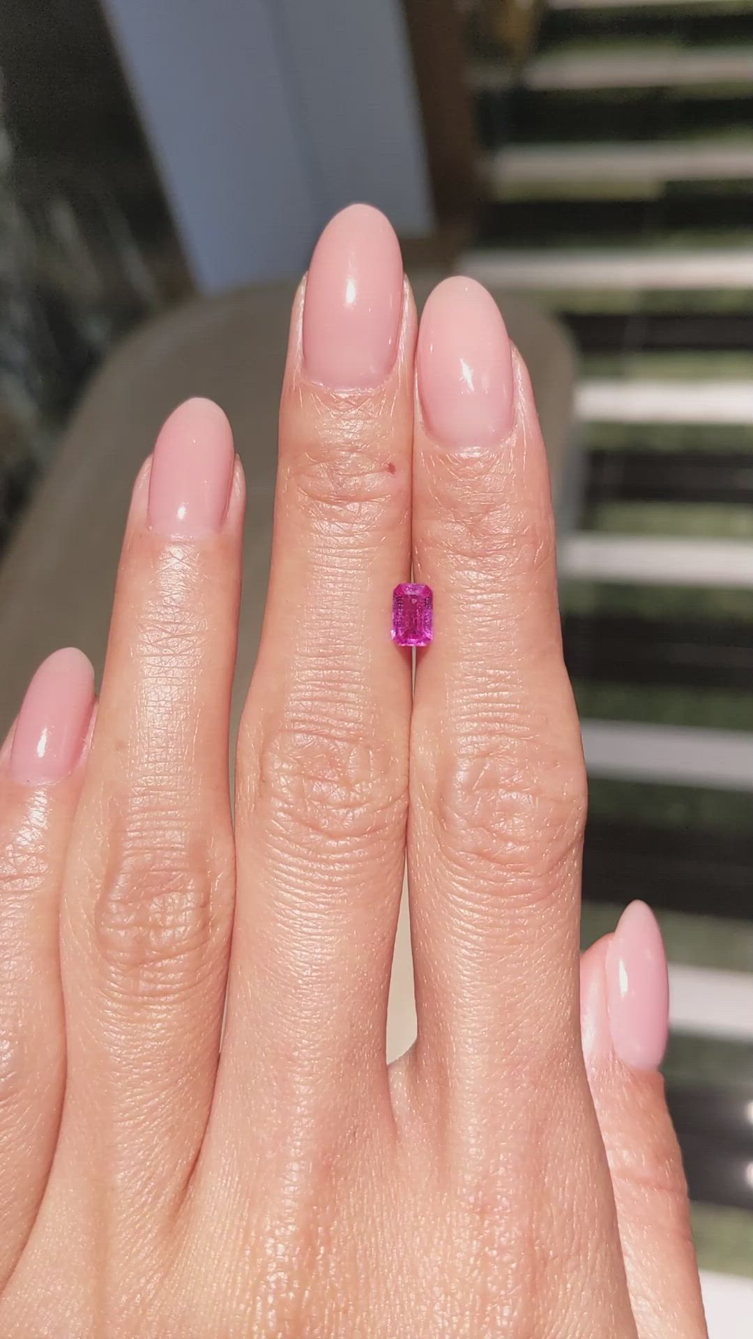 0.55 Ct. Pink Sapphire from Ceylon (Sri Lanka) Size Video