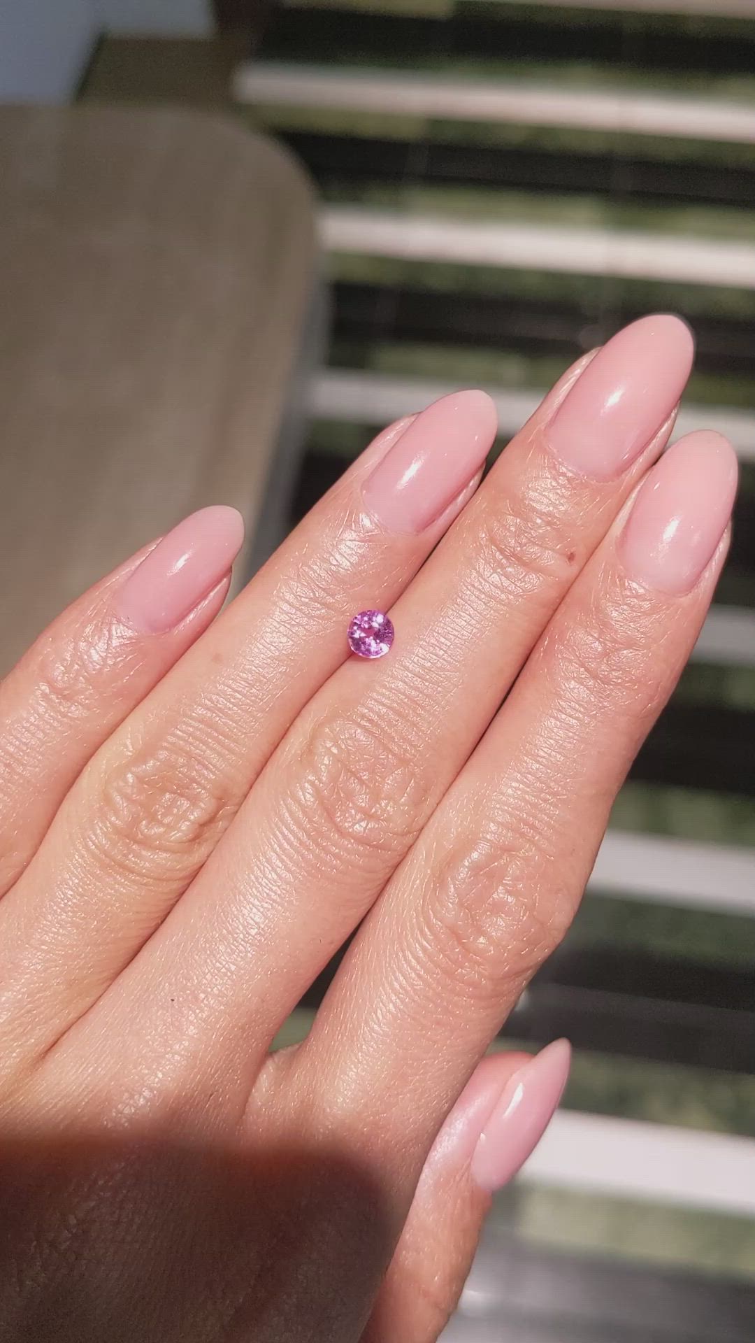 0.58 Ct. Pink Sapphire from Ceylon (Sri Lanka) Size Video