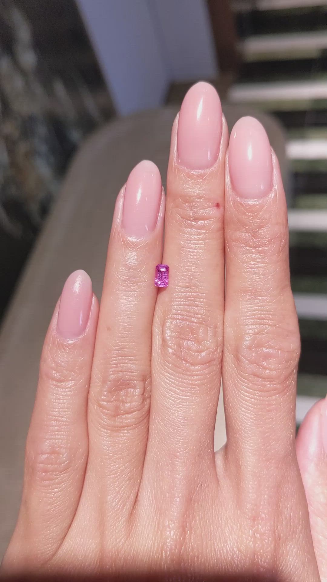 0.44 Ct. Pink Sapphire from Ceylon (Sri Lanka) Size Video