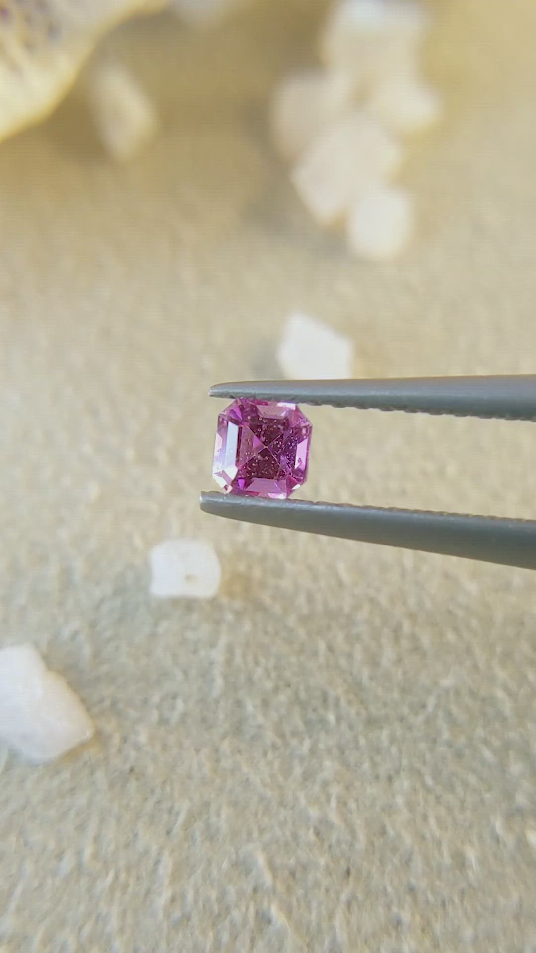 0.25 Ct. Pink Sapphire from Ceylon (Sri Lanka) Size Video