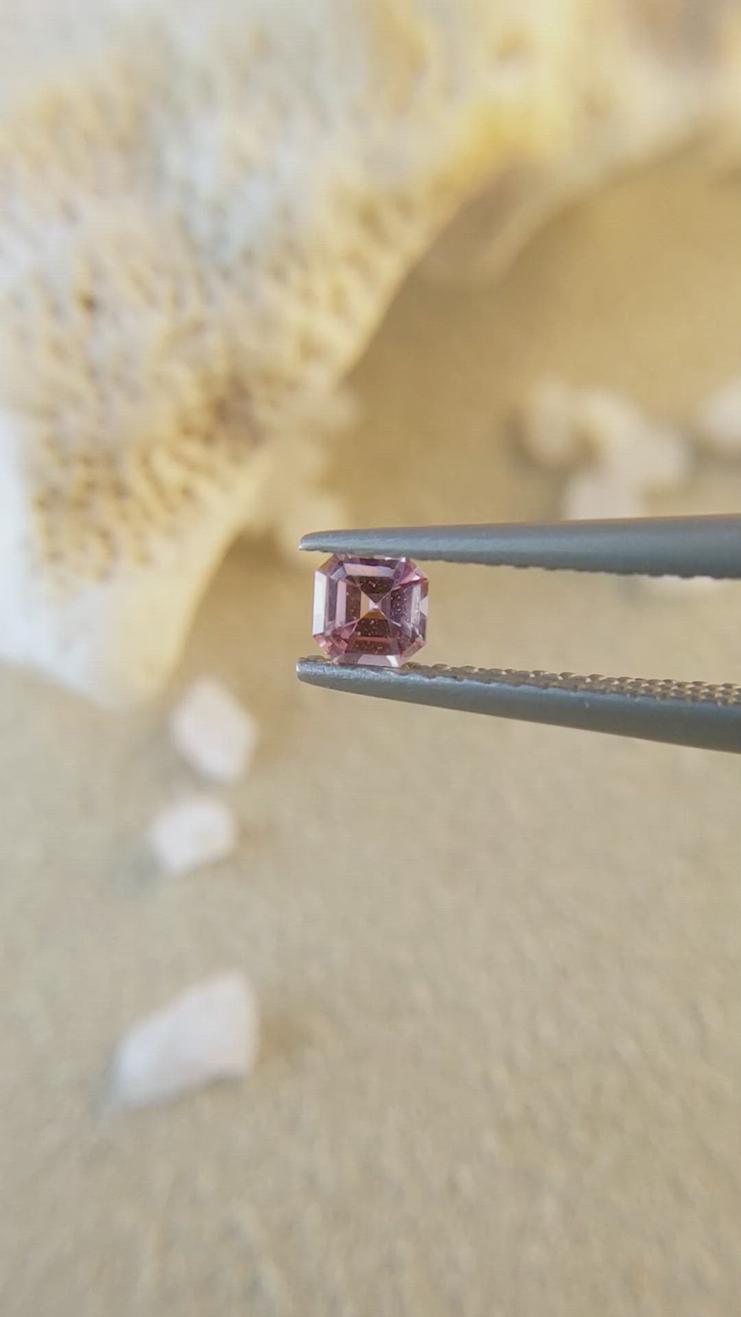 0.22 Ct. Pink Sapphire from Ceylon (Sri Lanka) Size Video
