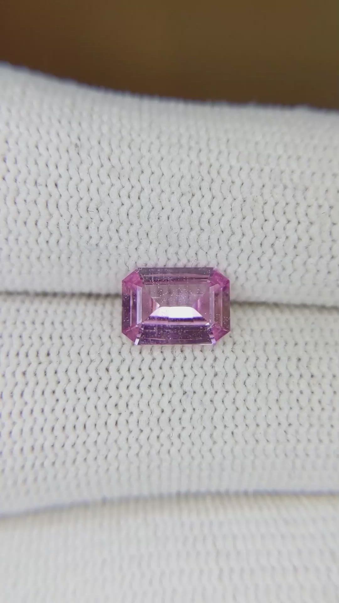 1.43 Ct. Purplish Pink Sapphire from Ceylon (Sri Lanka) Size Video