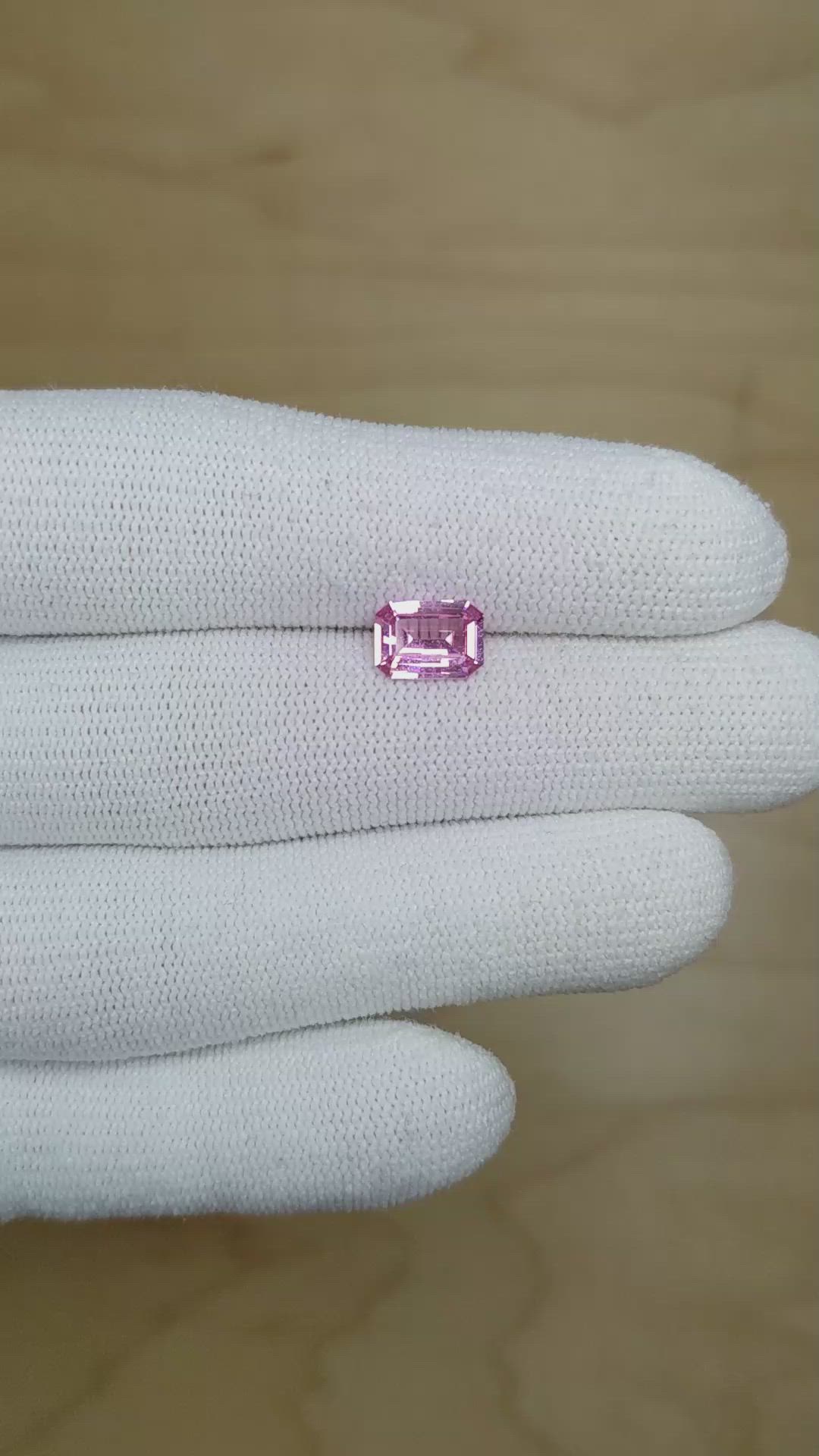 1.43 Ct. Purplish Pink Sapphire from Ceylon (Sri Lanka) Size Video