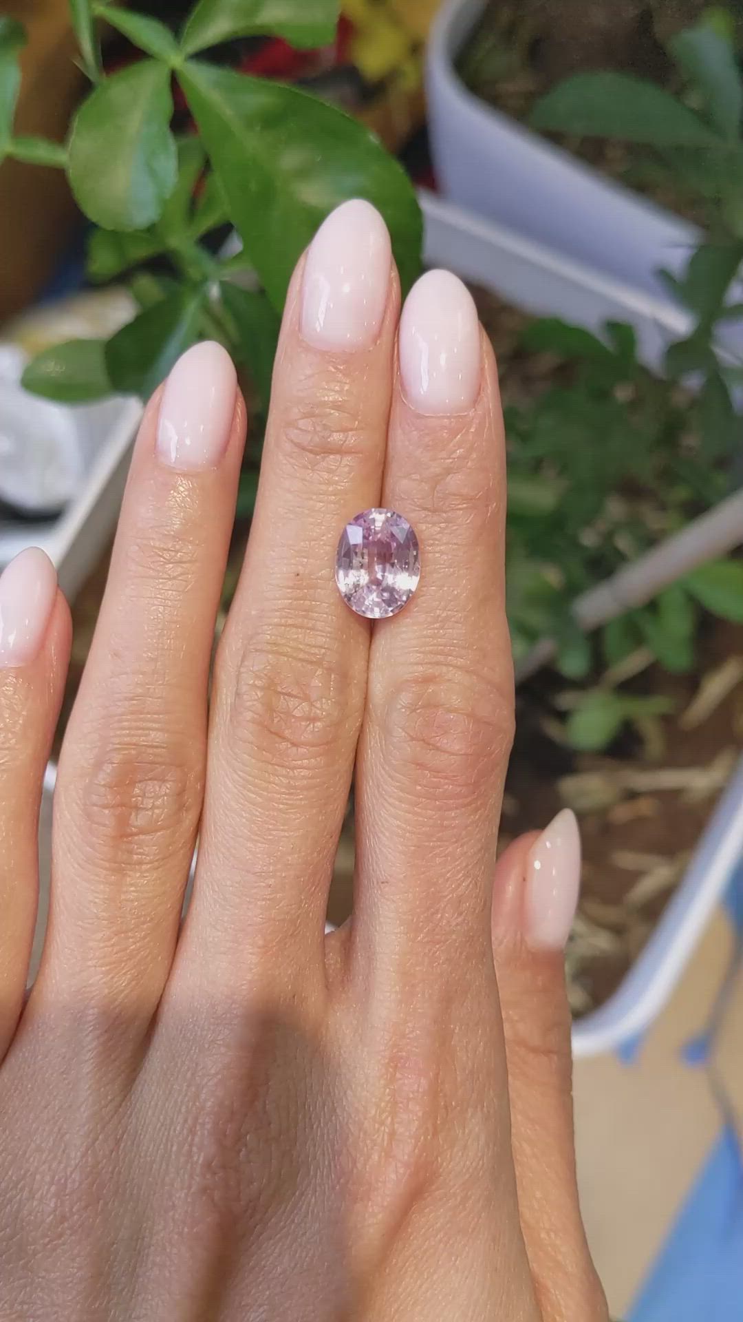 4.96 Ct. Purplish Pink Sapphire from Ceylon (Sri Lanka) Size Video