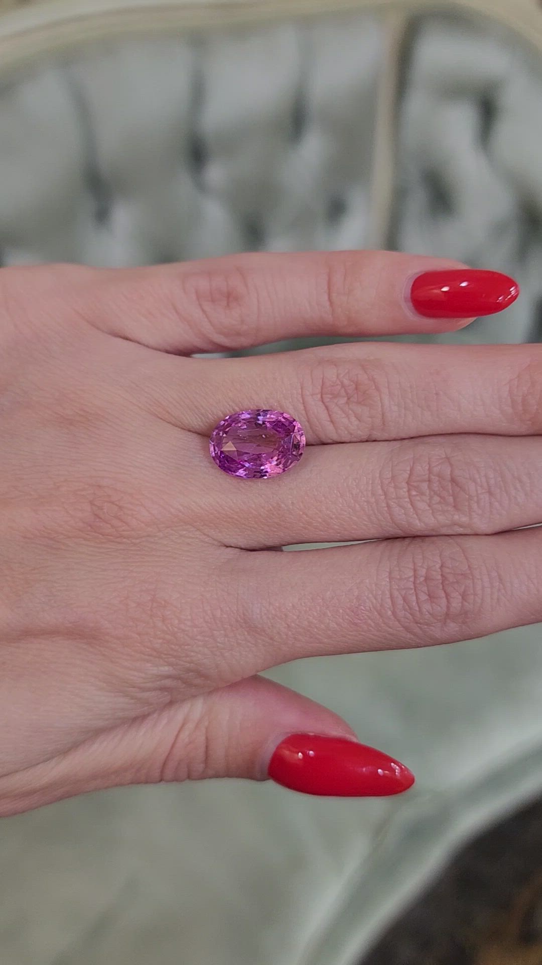6.38 Ct. Pink Sapphire from Madagascar Size Video