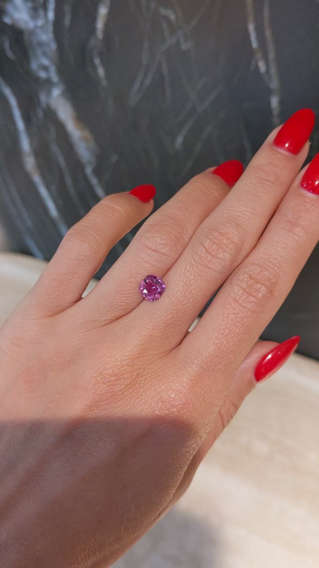 1.67 Ct. Pink Sapphire from Ceylon (Sri Lanka) Size Video