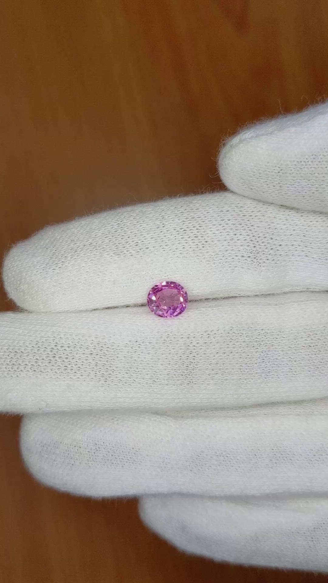 0.84 Ct. Pink Sapphire from Ceylon (Sri Lanka) Size Video