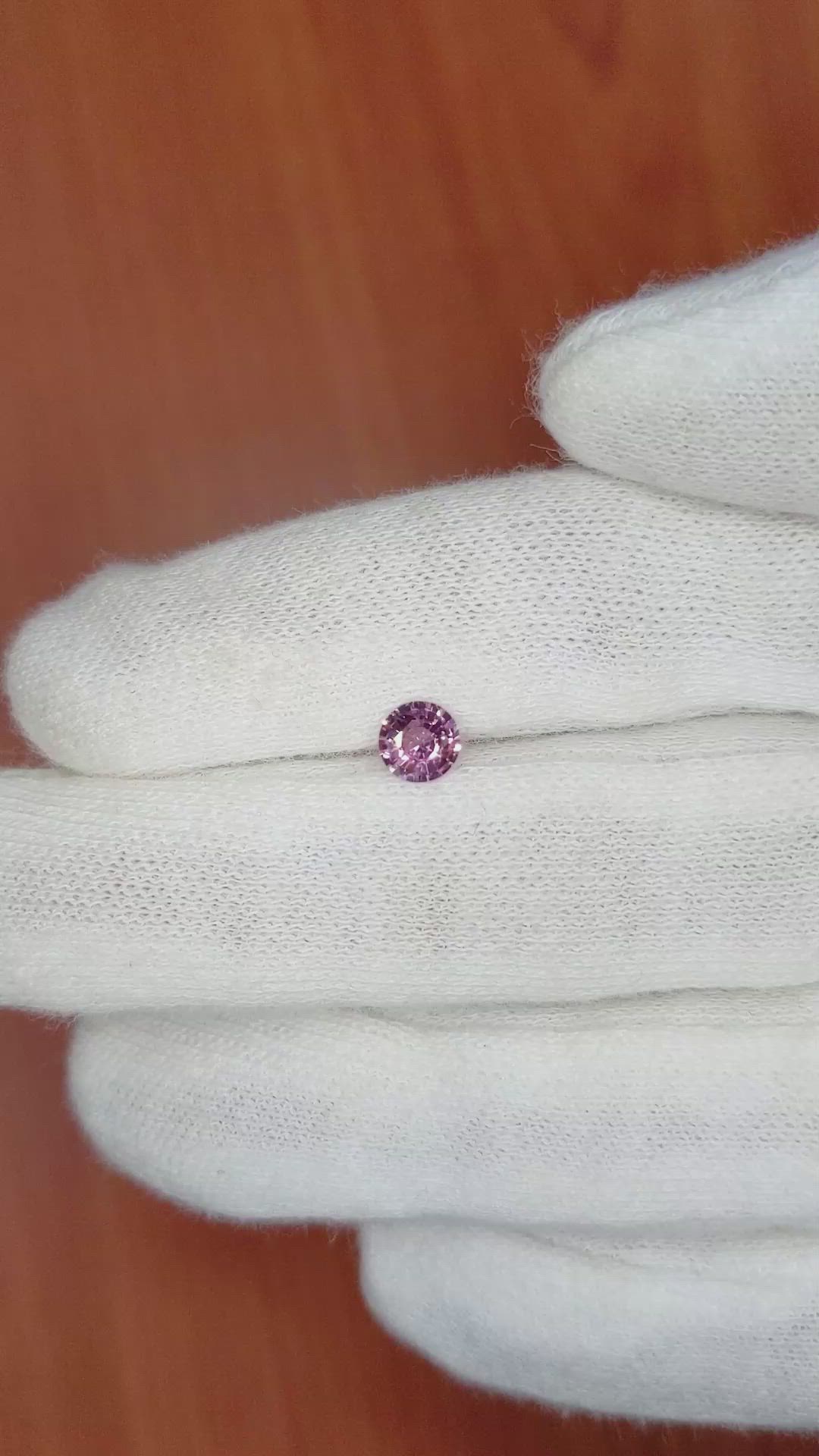 0.50 Ct. Purplish Pink Sapphire from Ceylon (Sri Lanka) Size Video