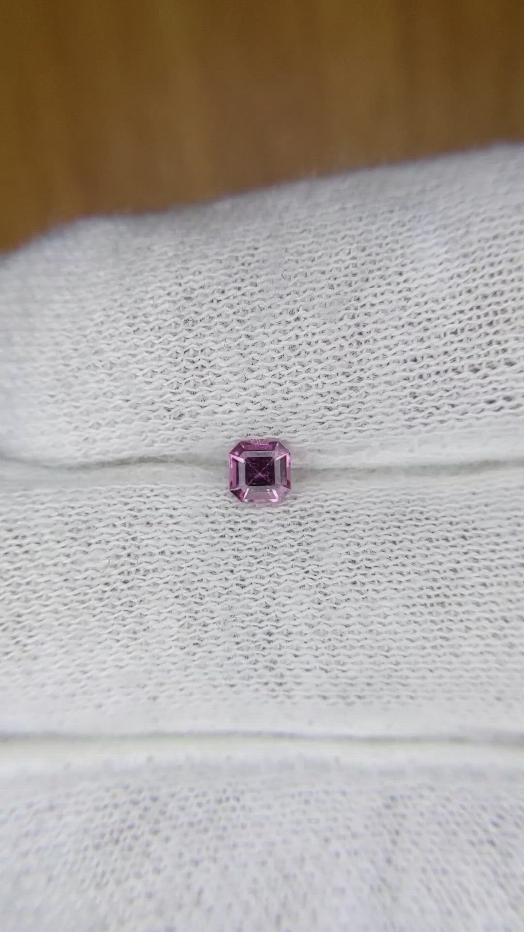 0.22 Ct. Pink Sapphire from Ceylon (Sri Lanka) Size Video