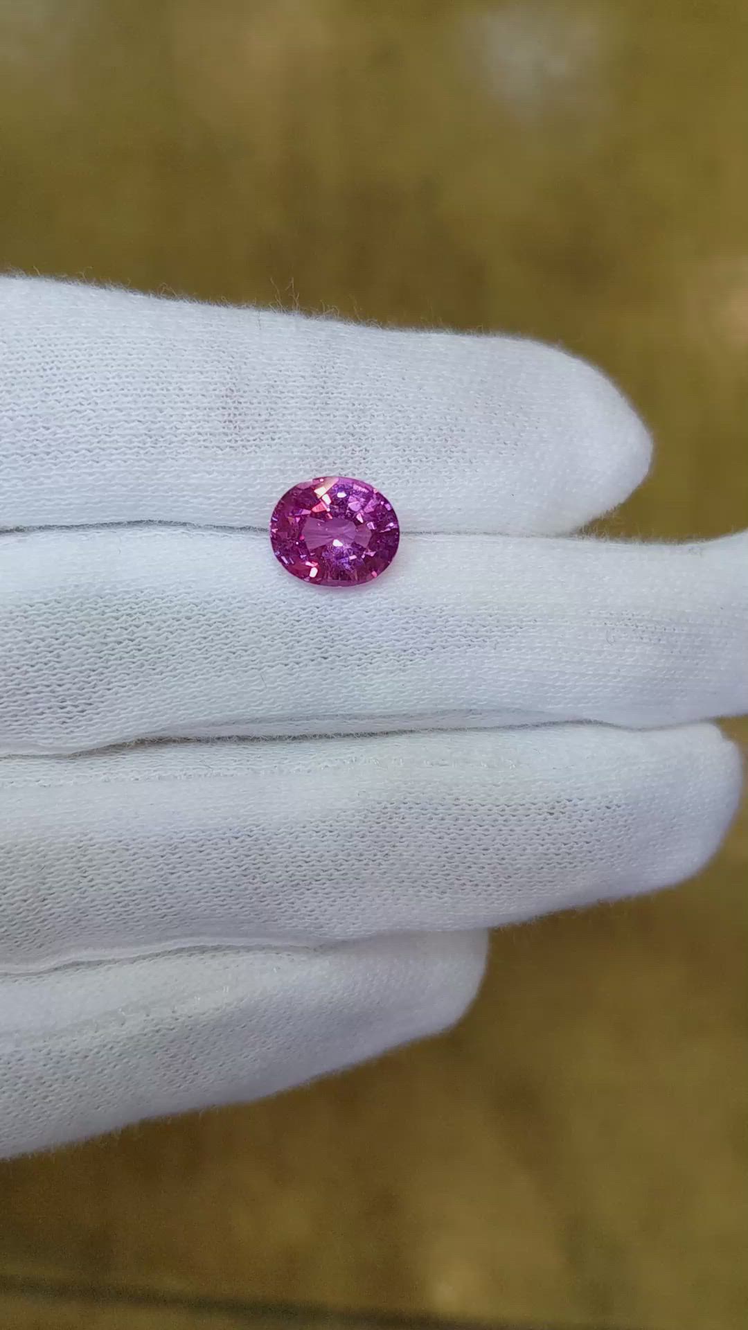 2.61 Ct. Pink Sapphire from Ceylon (Sri Lanka) Size Video
