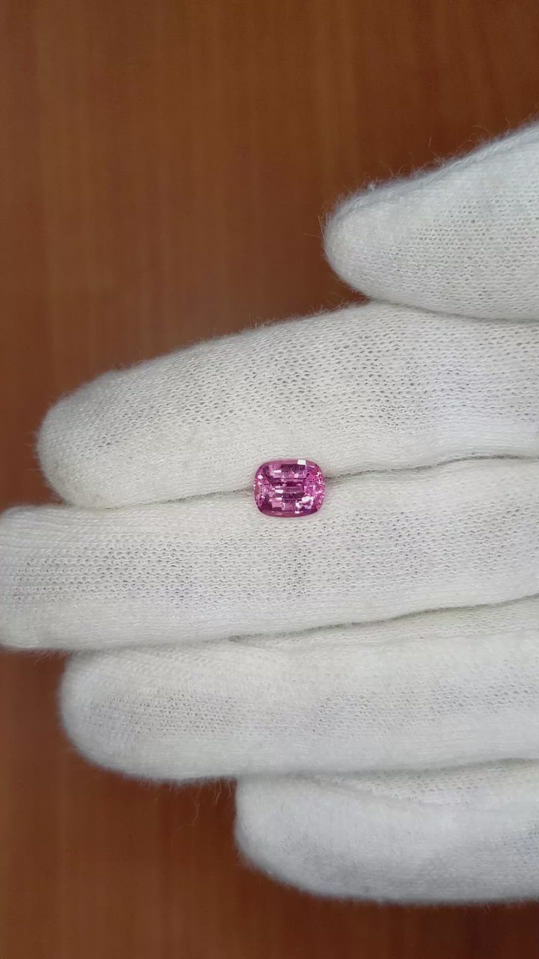 1.43 Ct. Pink Sapphire from Ceylon (Sri Lanka) Size Video