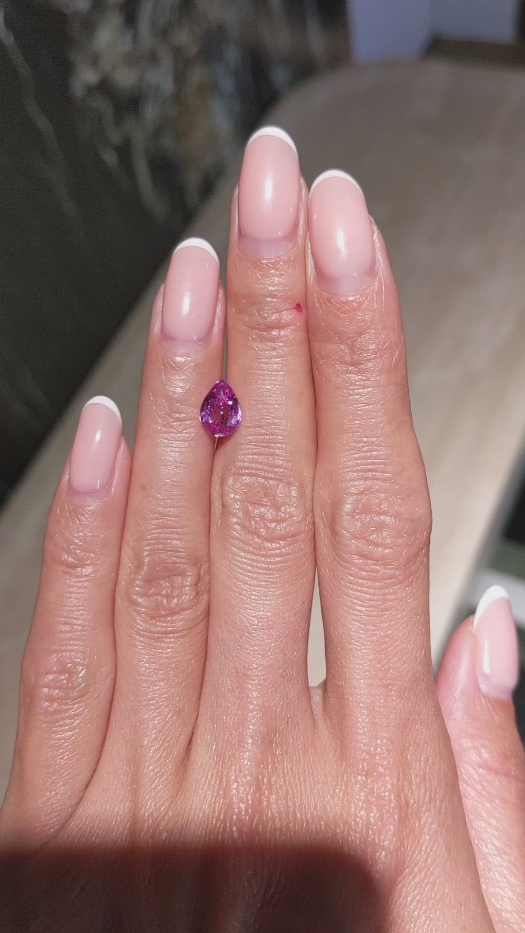 1.55 Ct. Purplish Pink Sapphire from Ceylon (Sri Lanka) Size Video
