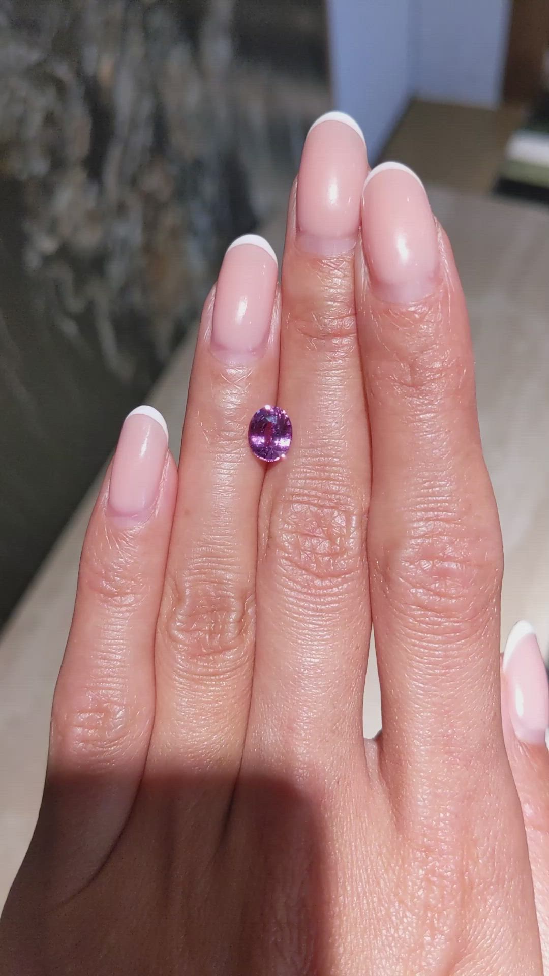 1.51 Ct. Purplish Pink Sapphire from Ceylon (Sri Lanka) Size Video