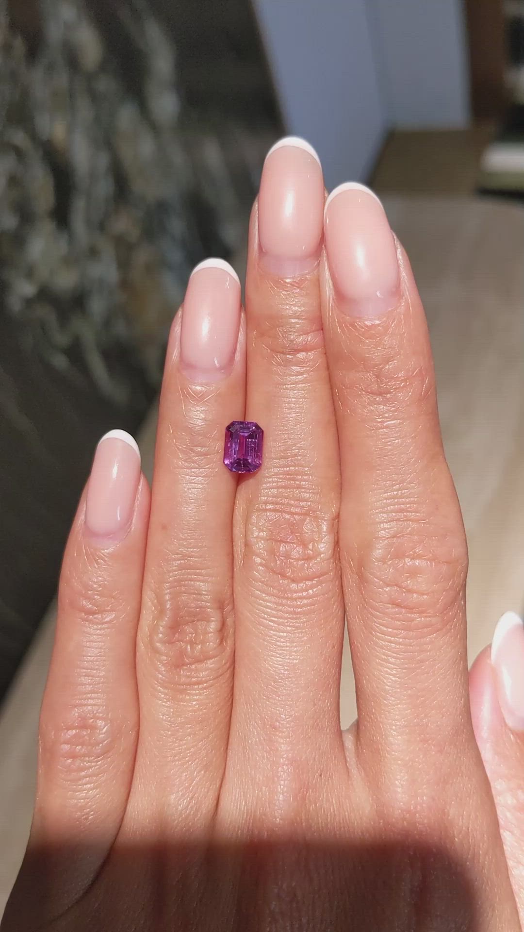 1.55 Ct. Purplish Pink Sapphire from Madagascar Size Video