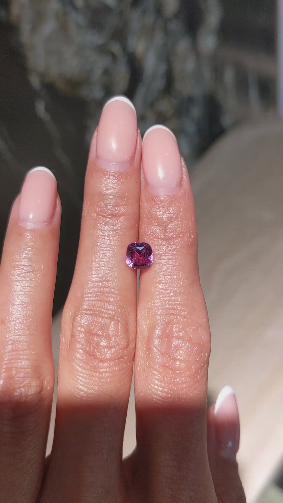 1.59 Ct. Purplish Pink Sapphire from Madagascar Size Video