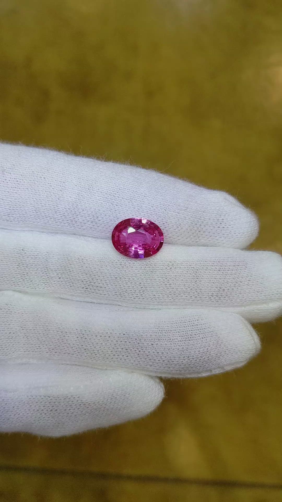 3.09 Ct. Pink Sapphire from Ceylon (Sri Lanka) Size Video