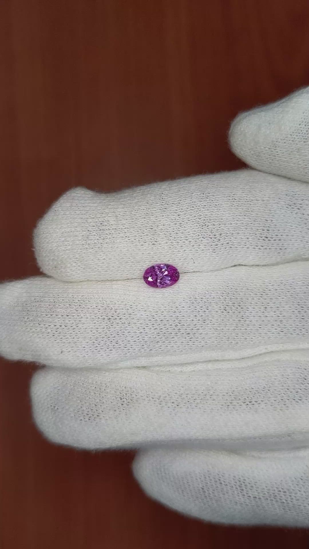 0.51 Ct. Pink Sapphire from Ceylon (Sri Lanka) Size Video