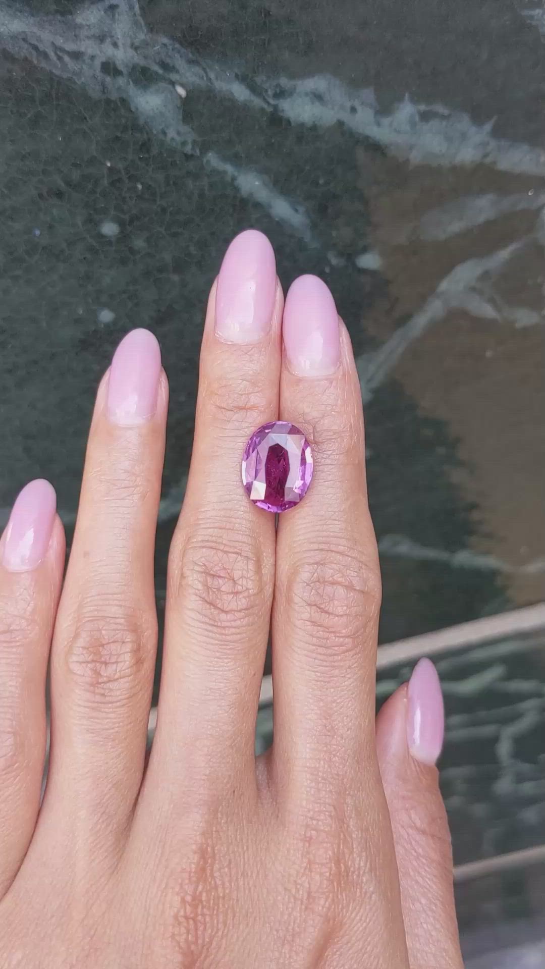 8.05 Ct. Purplish Pink Sapphire from Madagascar Size Video