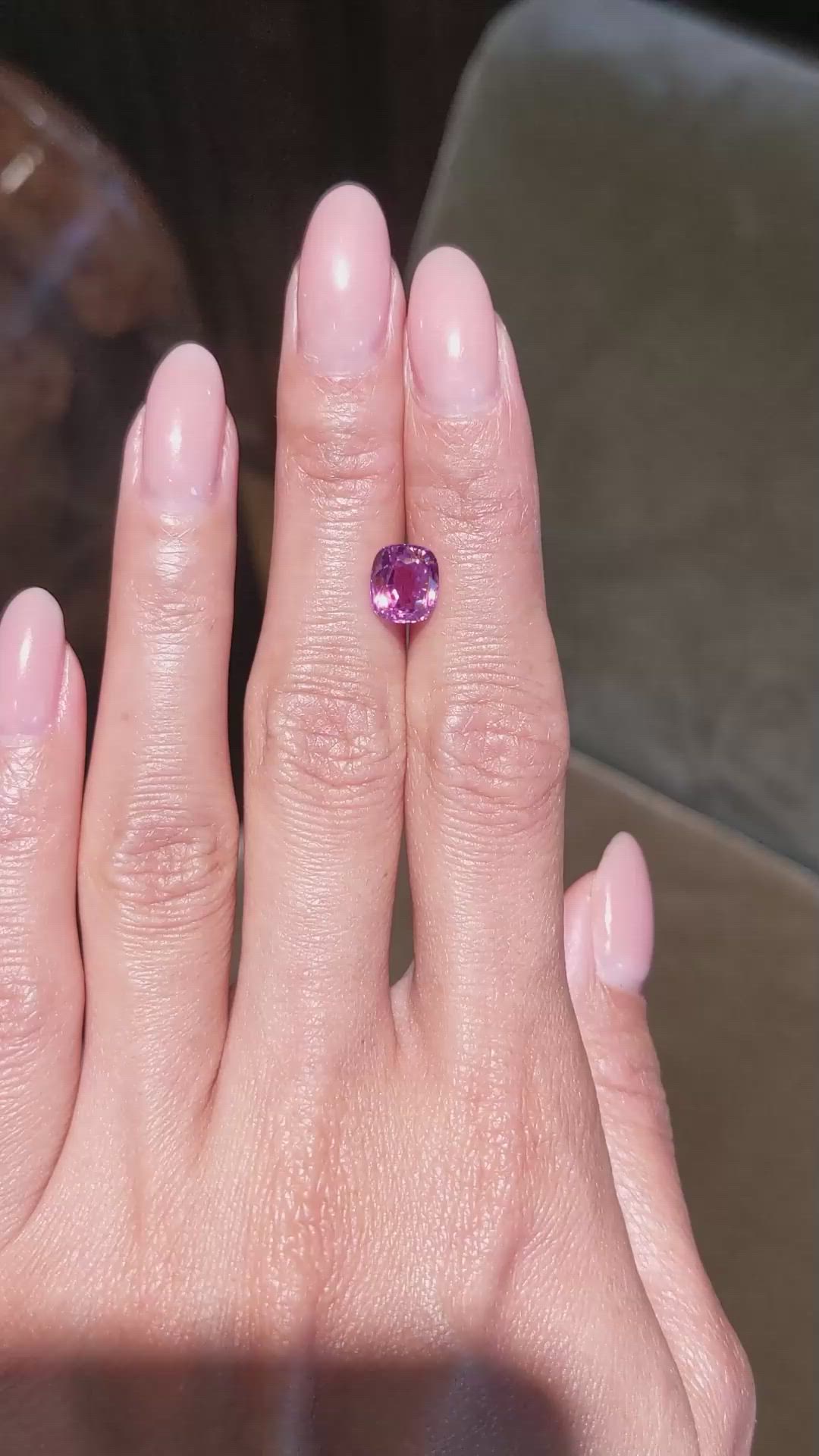 2.52 Ct. Pink Sapphire from Ceylon (Sri Lanka) Size Video