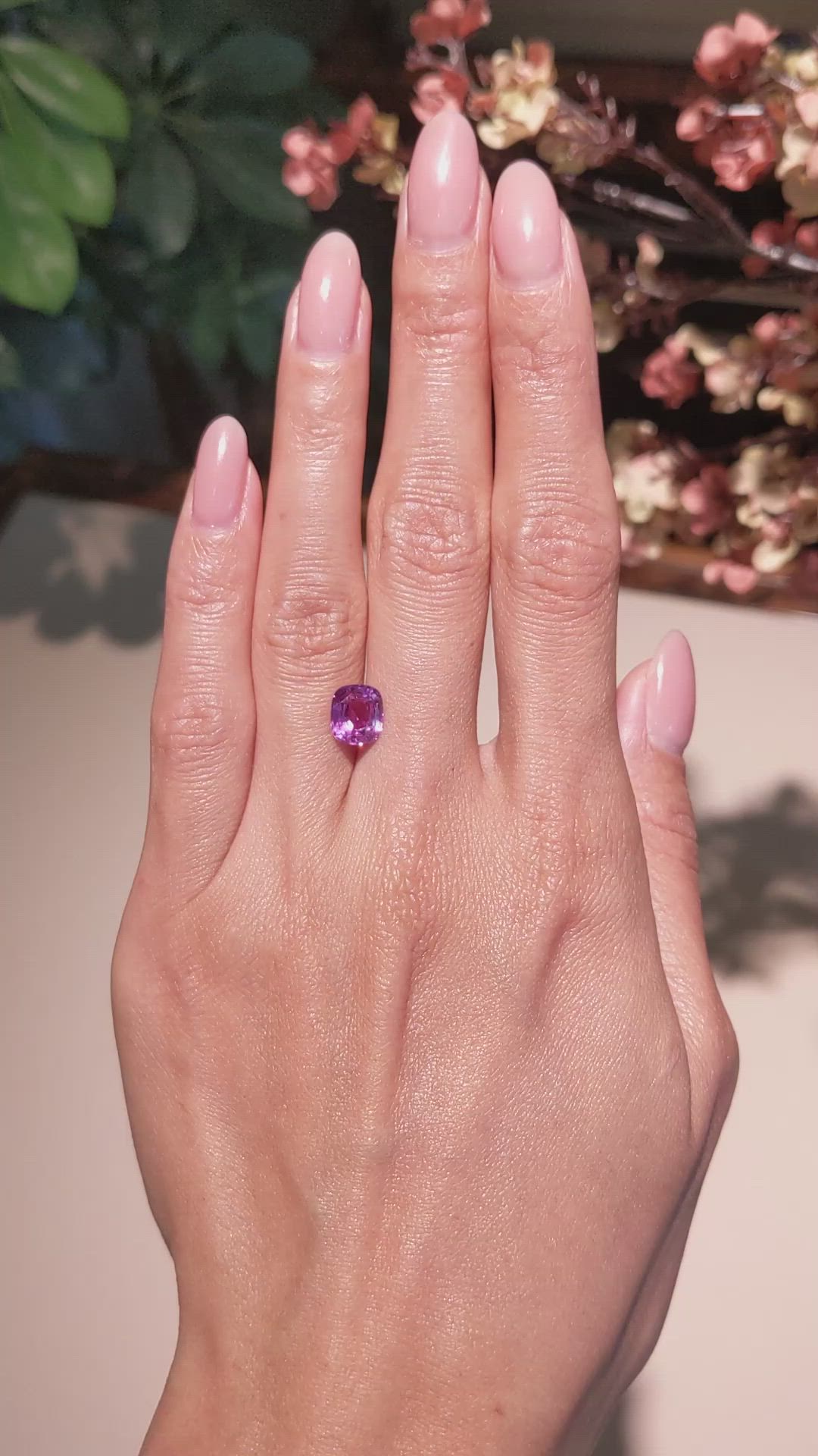 2.52 Ct. Pink Sapphire from Ceylon (Sri Lanka) Size Video