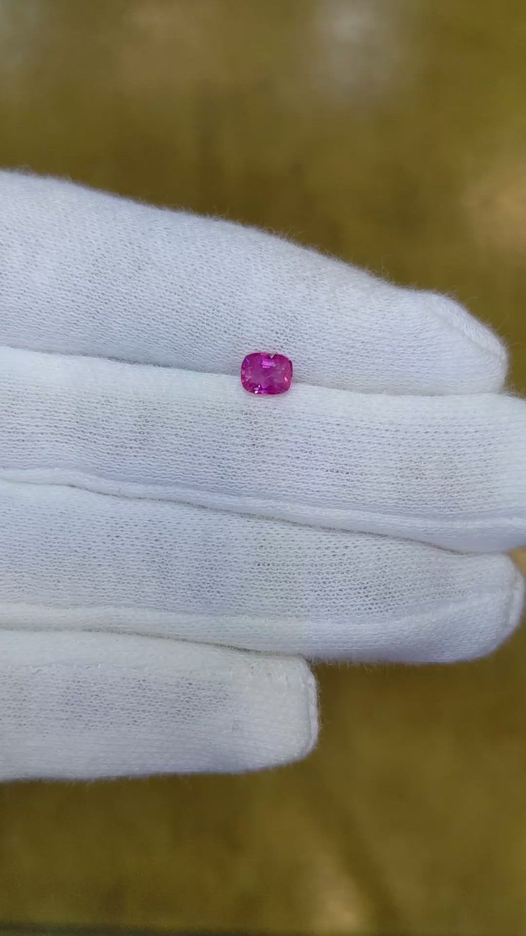 0.61 Ct. Pink Sapphire from Burma (Myanmar) Size Video