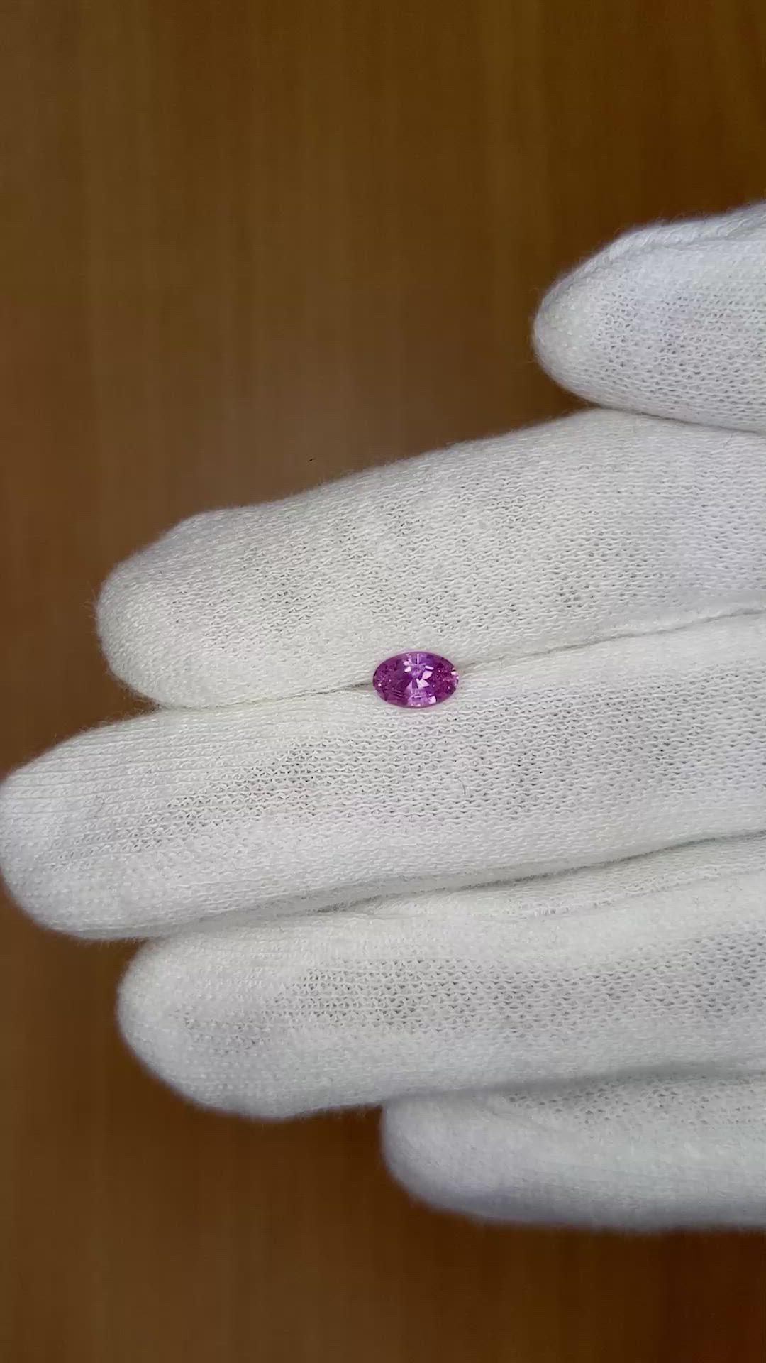 0.56 Ct. Pink Sapphire from Ceylon (Sri Lanka) Size Video